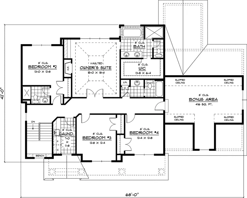 Arts & Crafts House Plan Second Floor - Danube Luxury Craftsman Home 091D-0462 - Search House Plans and More