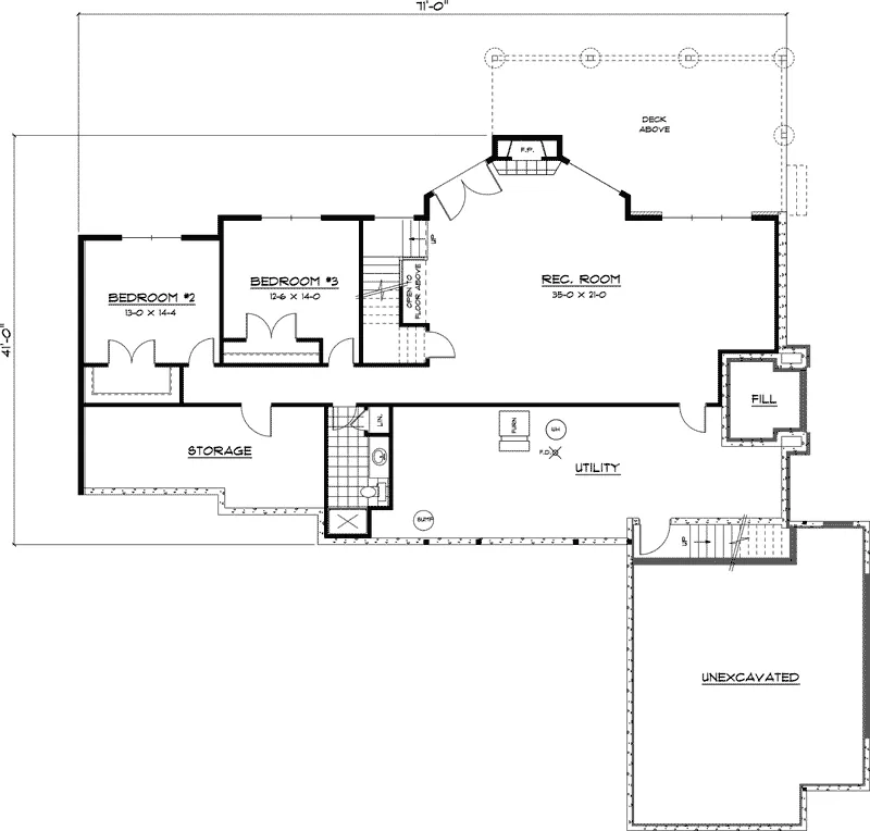 Luxury House Plan Lower Level Floor - Foster Hill Craftsman Home 091D-0464 - Search House Plans and More