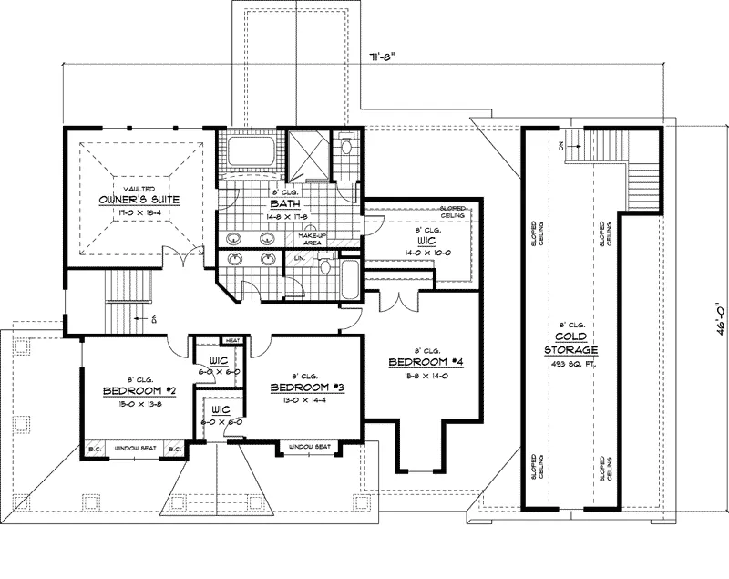 Colonial House Plan Second Floor - Bellarmine Bay Arts And Crafts Home 091D-0465 - Search House Plans and More