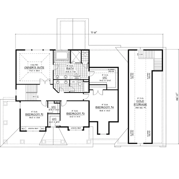 Craftsman House Plan Second Floor - Bellarmine Bay Arts And Crafts Home 091D-0465 - Search House Plans and More