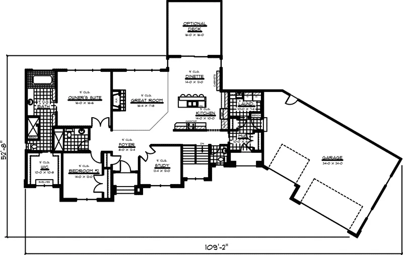 Luxury House Plan First Floor - Bellbrook Ranch Home 091D-0467 - Search House Plans and More
