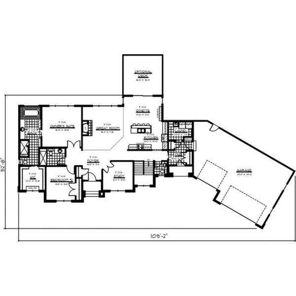 Ranch House Plan First Floor - Bellbrook Ranch Home 091D-0467 - Search House Plans and More