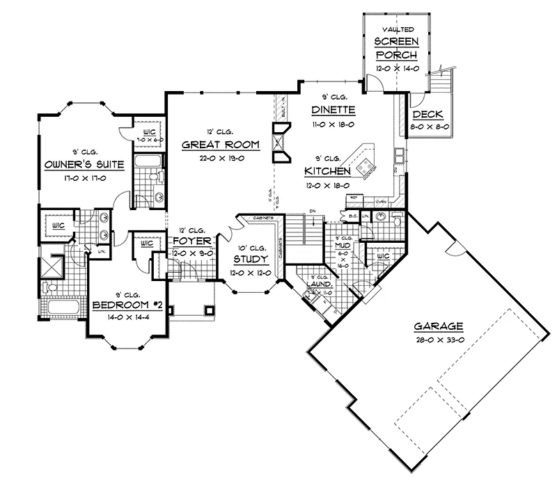 Luxury House Plan First Floor - Warfield Traditional Ranch Home 091D-0469 - Shop House Plans and More