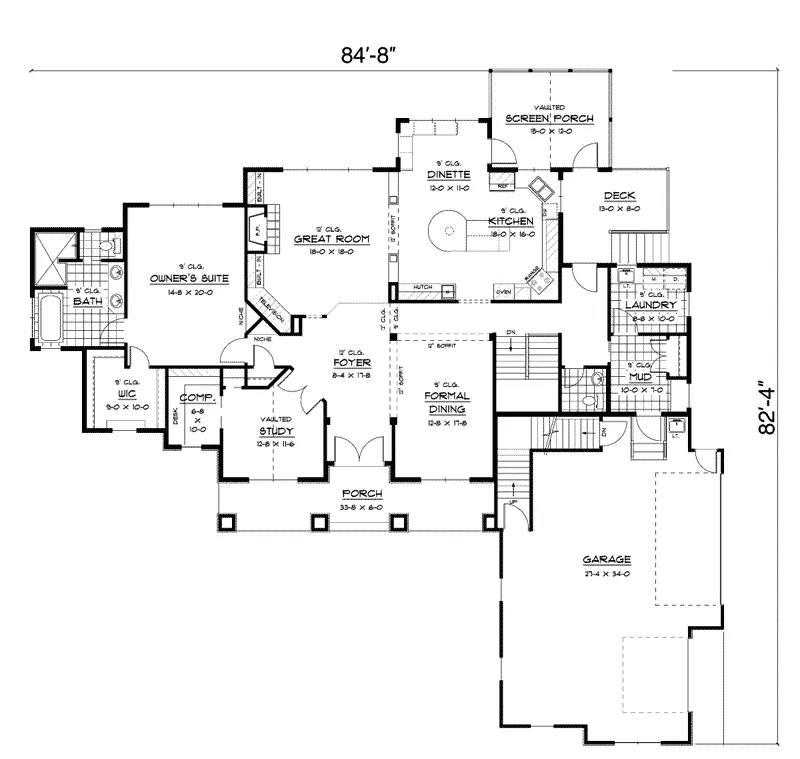 European House Plan First Floor - Price Meadow Country French 091D-0470 - Shop House Plans and More