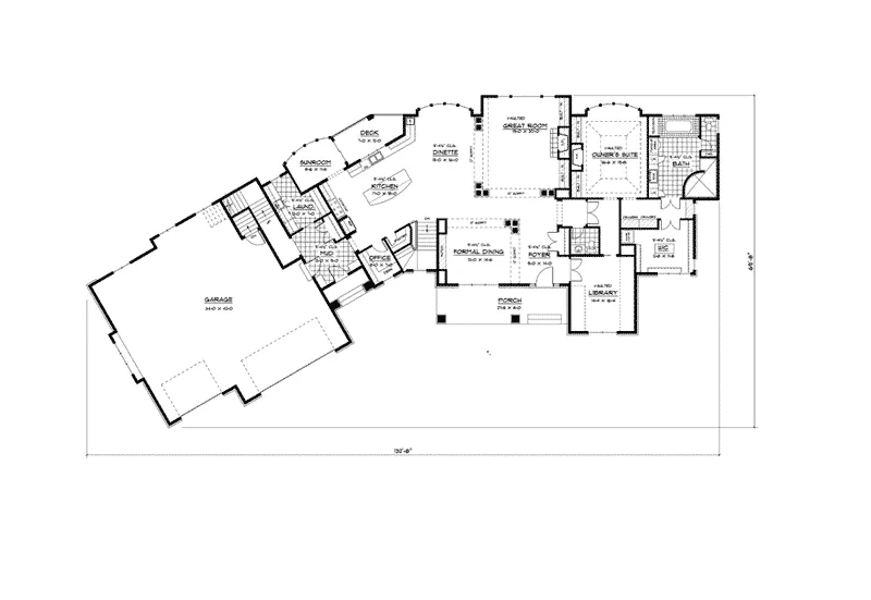 Tudor House Plan First Floor - Oak Terrace Rustic Luxury Home 091D-0475 - Shop House Plans and More