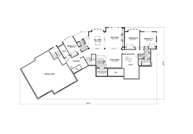 Tudor House Plan Lower Level Floor - Oak Terrace Rustic Luxury Home 091D-0475 - Shop House Plans and More