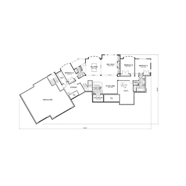 Craftsman House Plan Lower Level Floor - Oak Terrace Rustic Luxury Home 091D-0475 - Shop House Plans and More