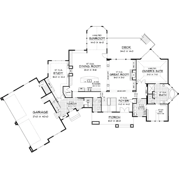 Tudor House Plan First Floor - Paloma Luxury Home 091D-0476 - Shop House Plans and More