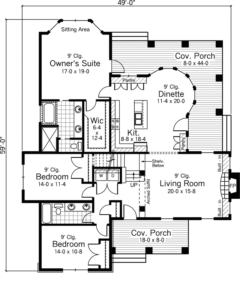 Country French House Plan First Floor - Floradale Country French Home 091D-0484 - Search House Plans and More