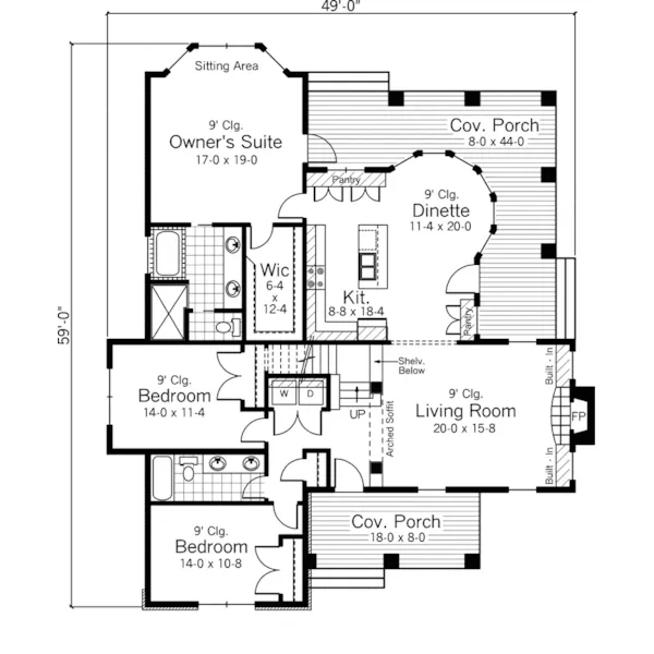 Country House Plan First Floor - Floradale Country French Home 091D-0484 - Search House Plans and More