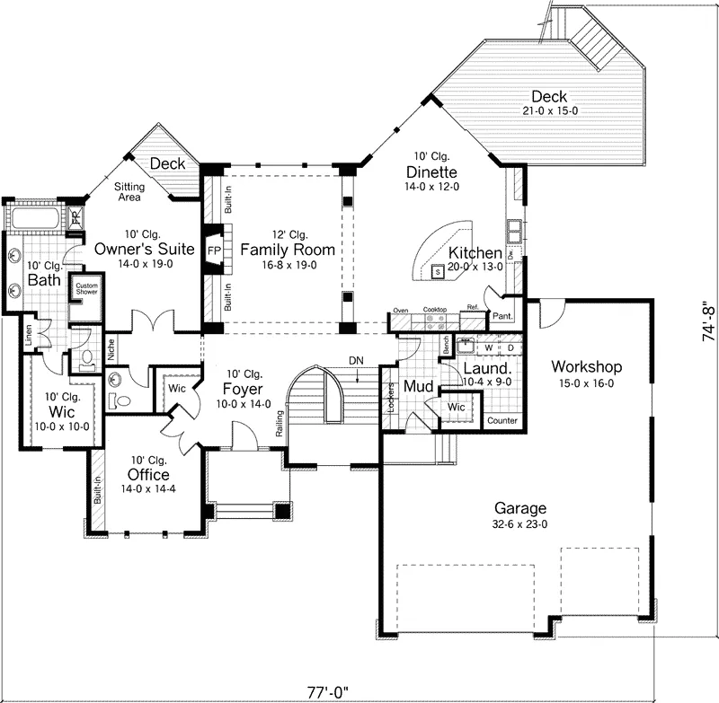 European House Plan First Floor - Xavier Country Home 091D-0488 - Shop House Plans and More