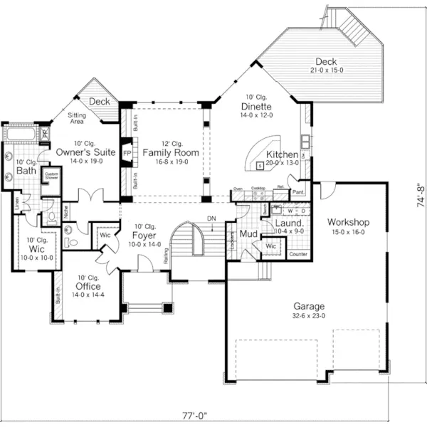 European House Plan First Floor - Xavier Country Home 091D-0488 - Shop House Plans and More