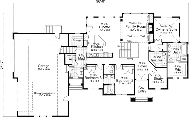 Ranch House Plan First Floor - Wallen Creek Tudor Home 091D-0490 - Shop House Plans and More