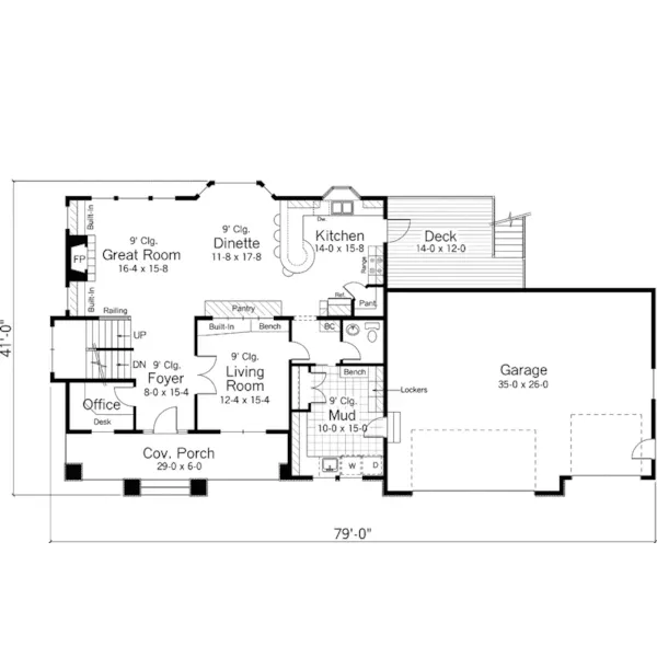 Country House Plan First Floor - Campion Country Home 091D-0491 - Search House Plans and More