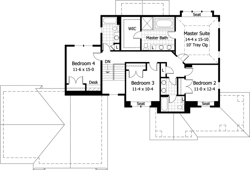 Traditional House Plan Second Floor - Begonia Arts And Crafts Home 091D-0492 - Search House Plans and More