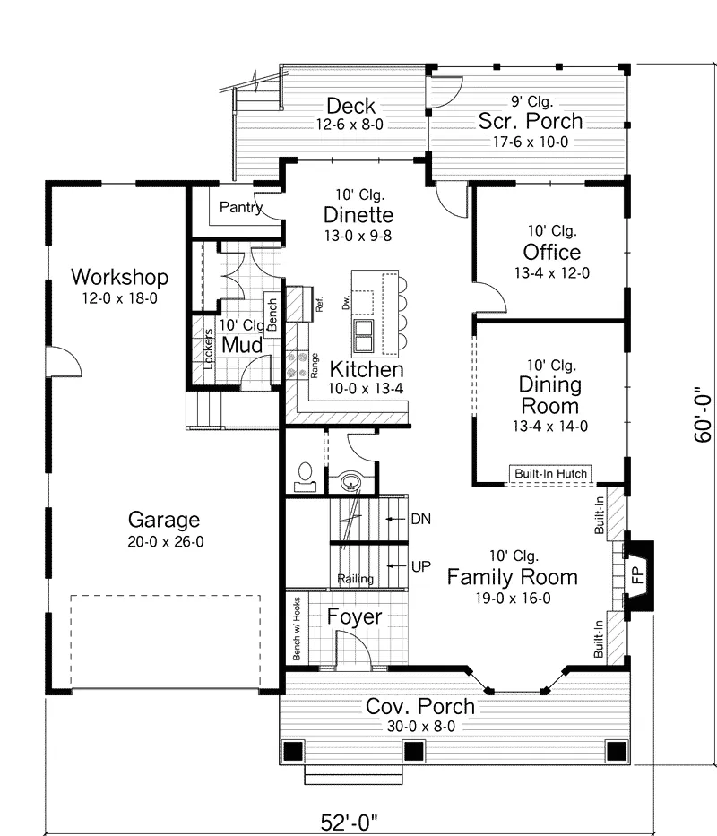 Country House Plan First Floor - Bellerive Spring Bungalow Home 091D-0493 - Search House Plans and More
