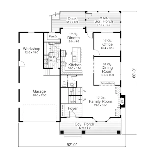 Bungalow House Plan First Floor - Bellerive Spring Bungalow Home 091D-0493 - Search House Plans and More