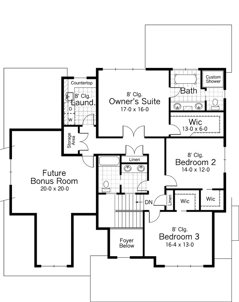 Bungalow House Plan Second Floor - Bellerive Spring Bungalow Home 091D-0493 - Search House Plans and More