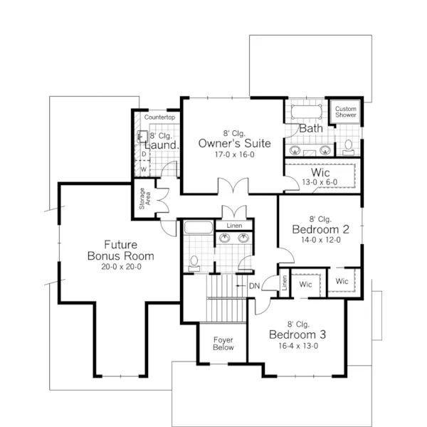 Bungalow House Plan Second Floor - Bellerive Spring Bungalow Home 091D-0493 - Search House Plans and More