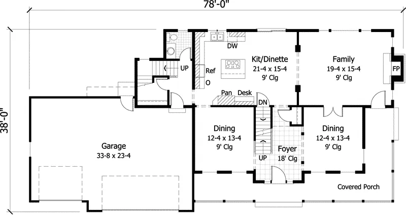 Southern House Plan First Floor - Waterfall Georgian Home 091D-0494 - Shop House Plans and More