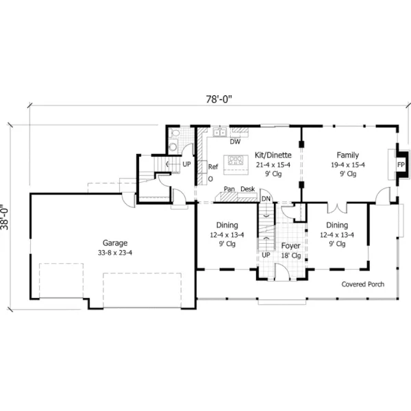 Colonial House Plan First Floor - Waterfall Georgian Home 091D-0494 - Shop House Plans and More