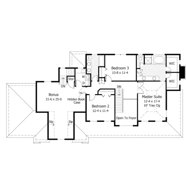 Colonial House Plan Second Floor - Waterfall Georgian Home 091D-0494 - Shop House Plans and More