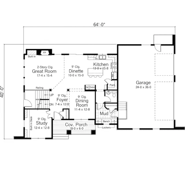 Shingle House Plan First Floor - Ervin Manor Craftsman Home 091D-0496 - Search House Plans and More