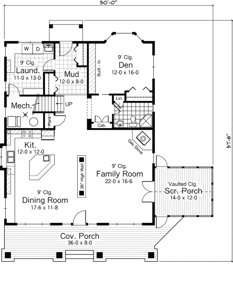 Country House Plan First Floor - Belle Meade Farm Craftsman Home 091D-0500 - Search House Plans and More