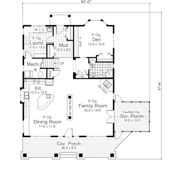 Traditional House Plan First Floor - Belle Meade Farm Craftsman Home 091D-0500 - Search House Plans and More