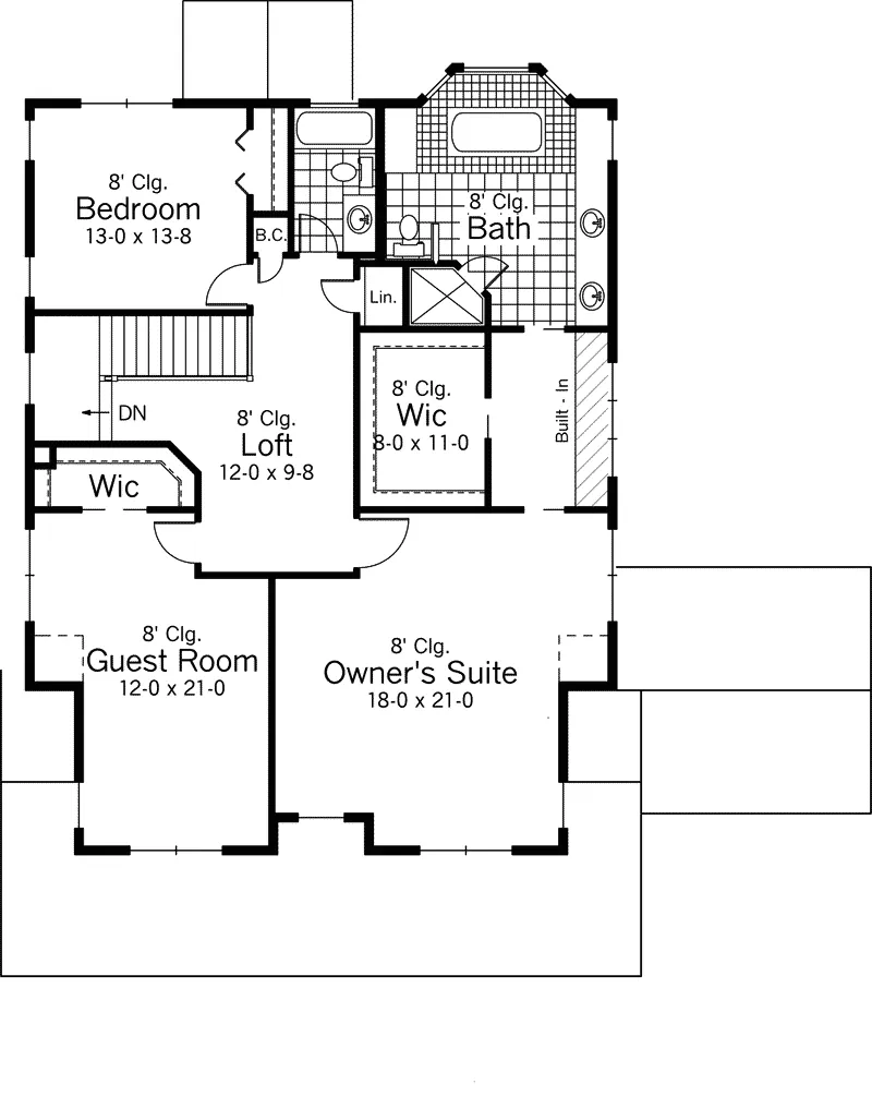 Country House Plan Second Floor - Belle Meade Farm Craftsman Home 091D-0500 - Search House Plans and More