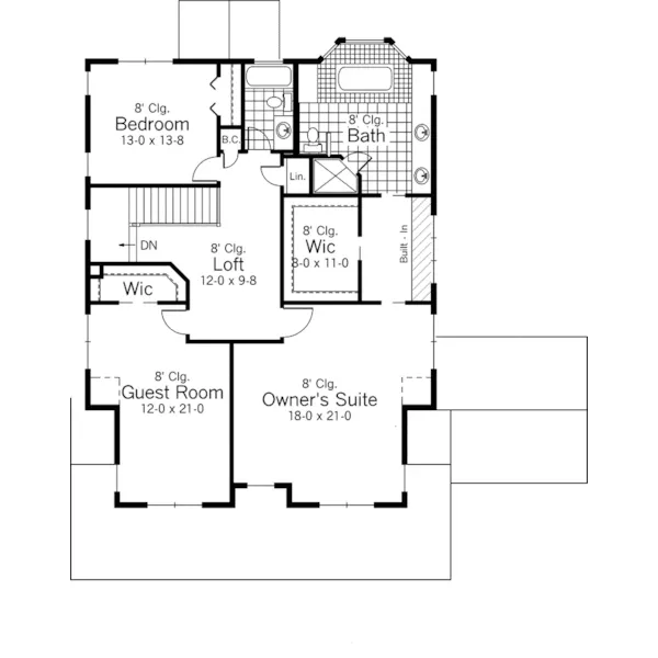 Traditional House Plan Second Floor - Belle Meade Farm Craftsman Home 091D-0500 - Search House Plans and More