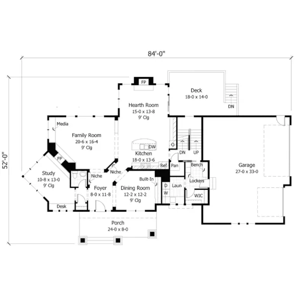 Luxury House Plan First Floor - La Crosse Craftsman Home 091D-0501 - Shop House Plans and More