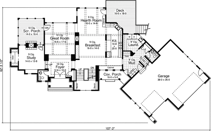 European House Plan First Floor - Tudor Hill English Cottage Home 091D-0504 - Shop House Plans and More