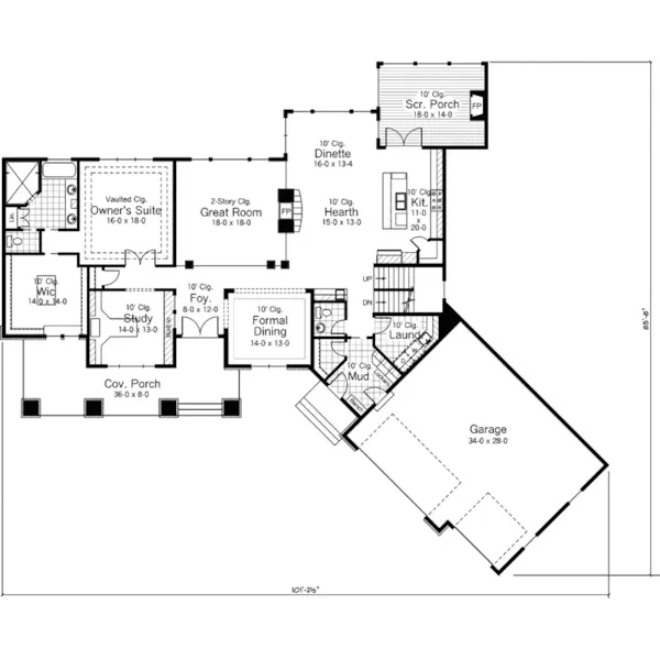 Arts & Crafts House Plan First Floor - Vandover Place European Home 091D-0505 - Shop House Plans and More