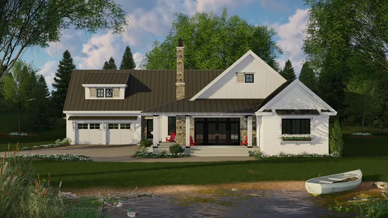 Cabin & Cottage House Plan Front of Home - Canoe Cove Modern Farmhouse 091D-0506 - Search House Plans and More