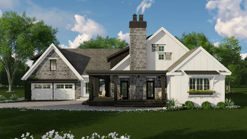Modern House Plan Front of Home - Dickson Hollow Country Cottage 091D-0507 - Shop House Plans and More
