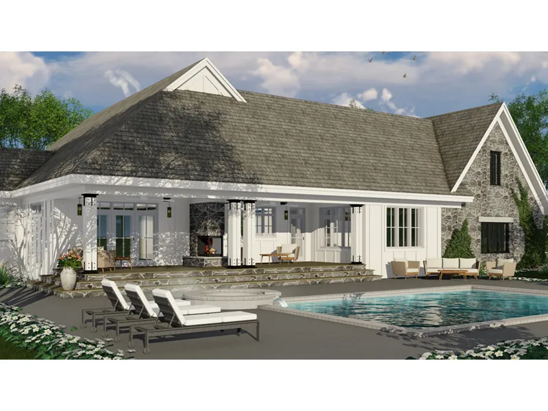 Modern House Plan Rear Photo 03 - Dickson Hollow Country Cottage 091D-0507 - Shop House Plans and More