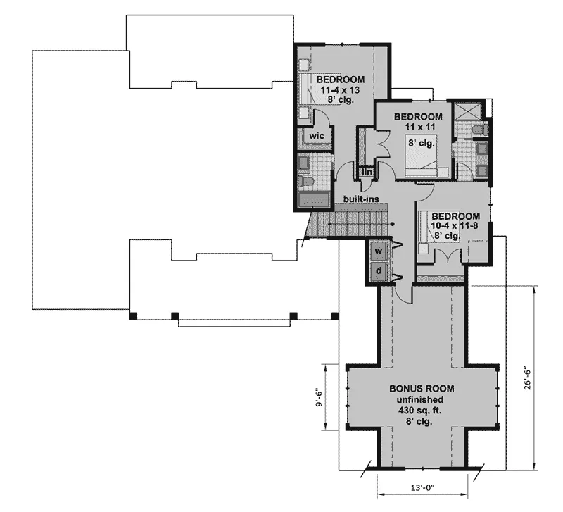 Modern Farmhouse Plan Second Floor - 091D-0508 - Shop House Plans and More