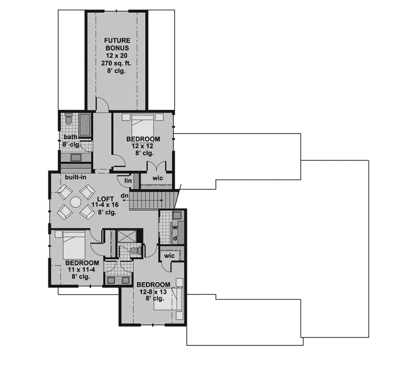 Beach & Coastal House Plan Second Floor - Americana Modern Farmhouse 091D-0509 - Shop House Plans and More