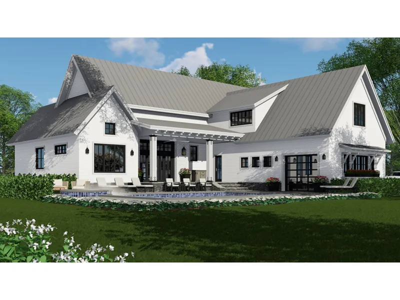 Country House Plan Rear Photo 01 - Americana Modern Farmhouse 091D-0509 - Shop House Plans and More