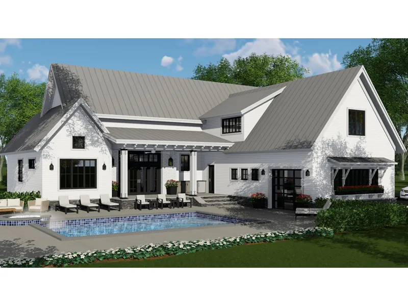 Country House Plan Rear Photo 02 - Americana Modern Farmhouse 091D-0509 - Shop House Plans and More