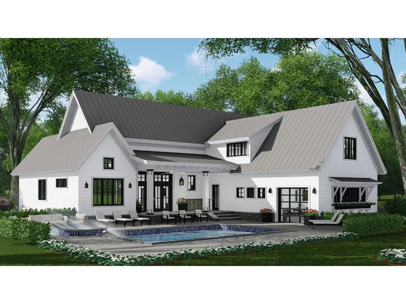 Country House Plan Rear Photo 04 - Americana Modern Farmhouse 091D-0509 - Shop House Plans and More