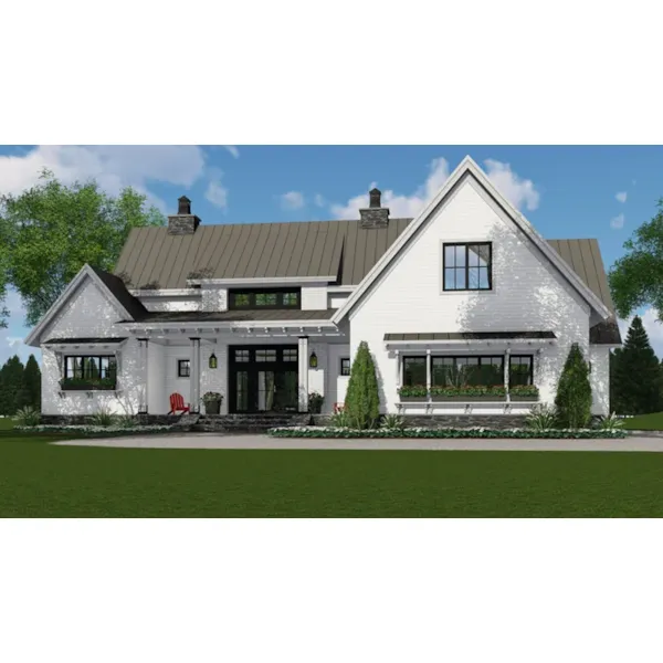 Modern Farmhouse Plan Front of Home - Swan Creek Modern Farmhouse 091D-0510 - Shop House Plans and More