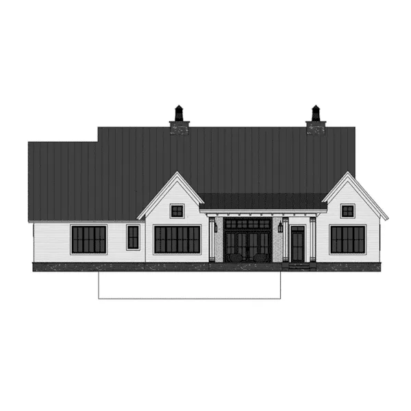 Modern Farmhouse Plan Rear Elevation - Swan Creek Modern Farmhouse 091D-0510 - Shop House Plans and More