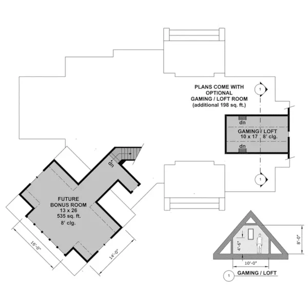 Modern House Plan Bonus Room - Ashby Marsh Modern Farmhouse 091D-0511 - Shop House Plans and More