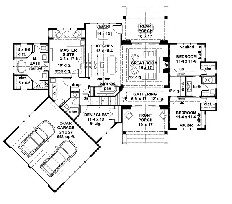 Beach & Coastal House Plan First Floor - 091D-0511 - Shop House Plans and More