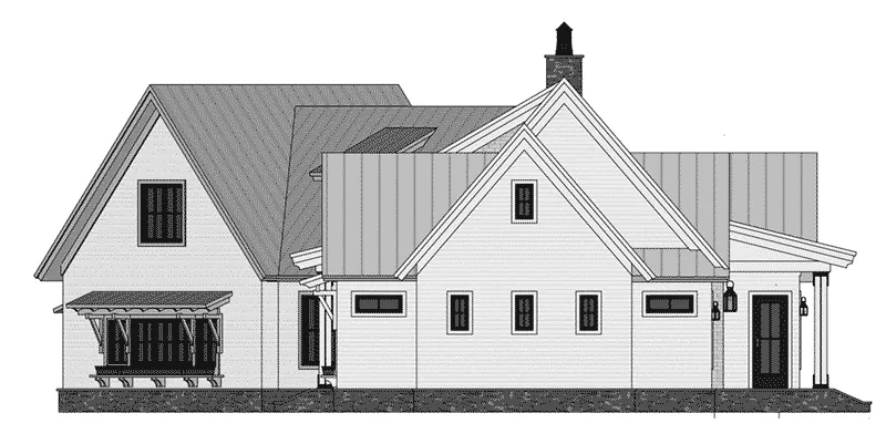 Beach & Coastal House Plan Right Elevation - 091D-0511 - Shop House Plans and More