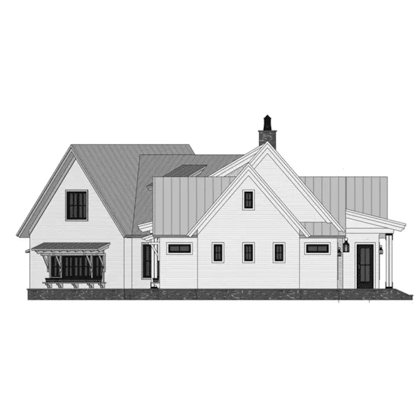 Modern House Plan Right Elevation - Ashby Marsh Modern Farmhouse 091D-0511 - Shop House Plans and More