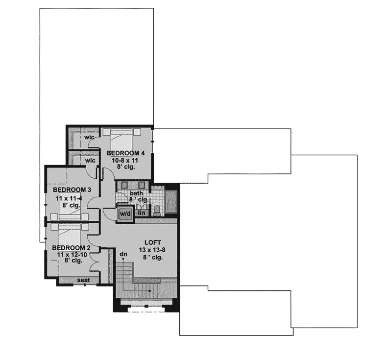 Prairie House Plan Second Floor - 091D-0515 - Shop House Plans and More