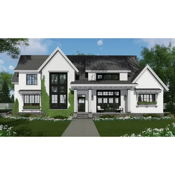 Sunbelt House Plan Front of Home - Beacon Bay Modern Farmhouse 091D-0515 - Shop House Plans and More